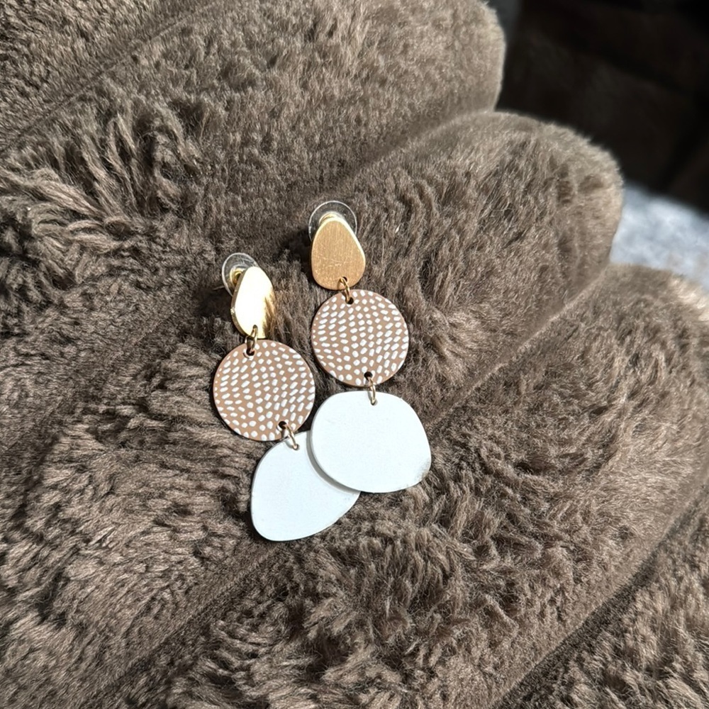 Gold and Silver Geometric Drop Earrings